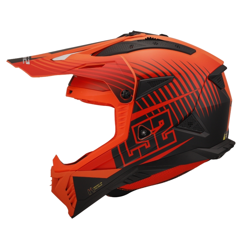Motokros čelada LS2 MX708 Fast II Duck oranžno-rdeča