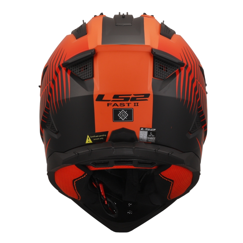 Motokros čelada LS2 MX708 Fast II Duck oranžno-rdeča