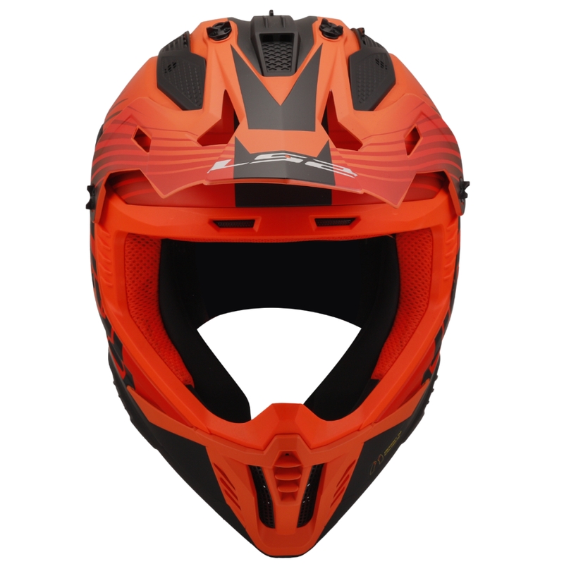Motokros čelada LS2 MX708 Fast II Duck oranžno-rdeča