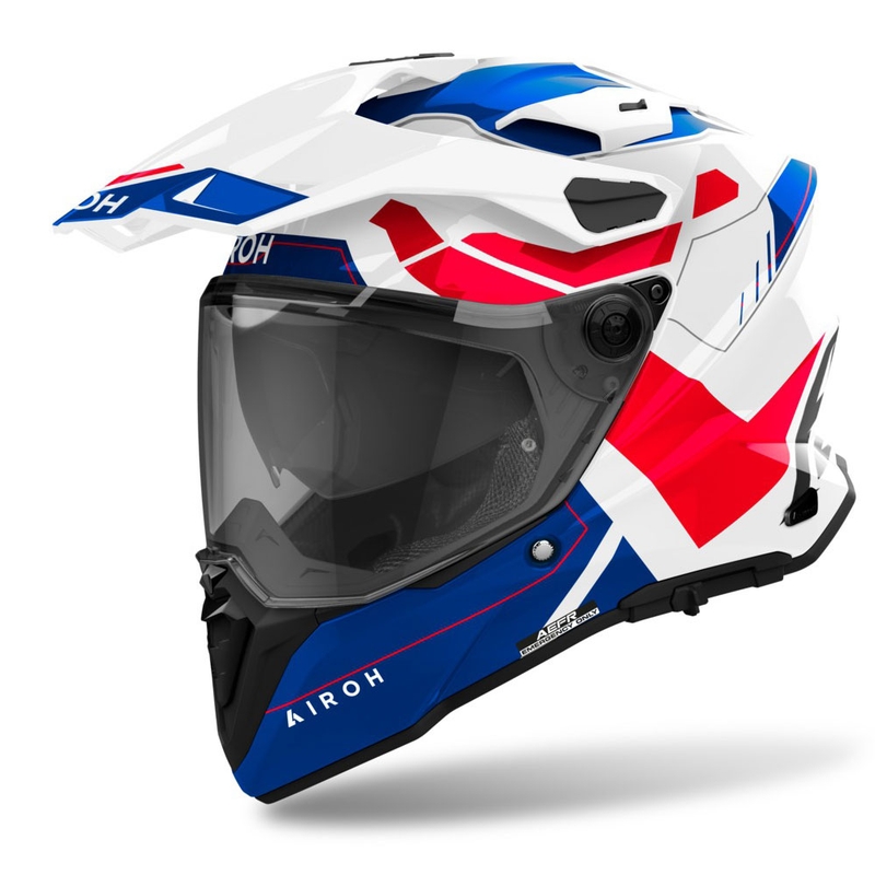 Enduro čelada Airoh Commander 2 Reveal sijajna modro-rdeča