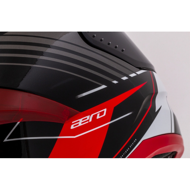 Motoristična čelada Cassida Aero Drome integral črno-rdeče-belo-siva