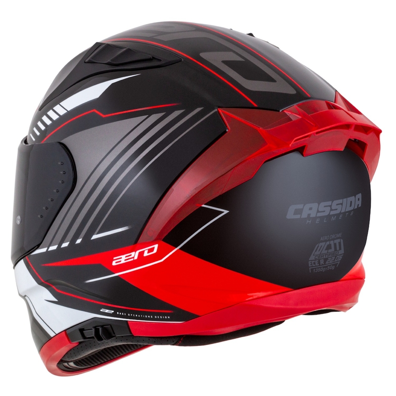 Motoristična čelada Cassida Aero Drome integral črno-rdeče-belo-siva