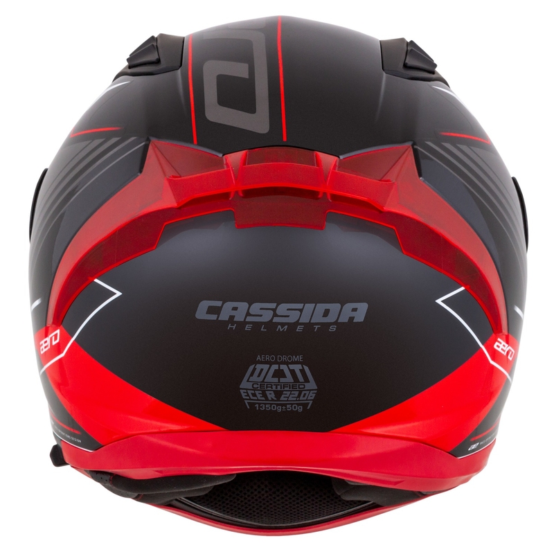 Motoristična čelada Cassida Aero Drome integral črno-rdeče-belo-siva