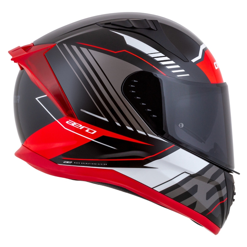 Motoristična čelada Cassida Aero Drome integral črno-rdeče-belo-siva