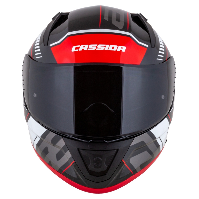Motoristična čelada Cassida Aero Drome integral črno-rdeče-belo-siva