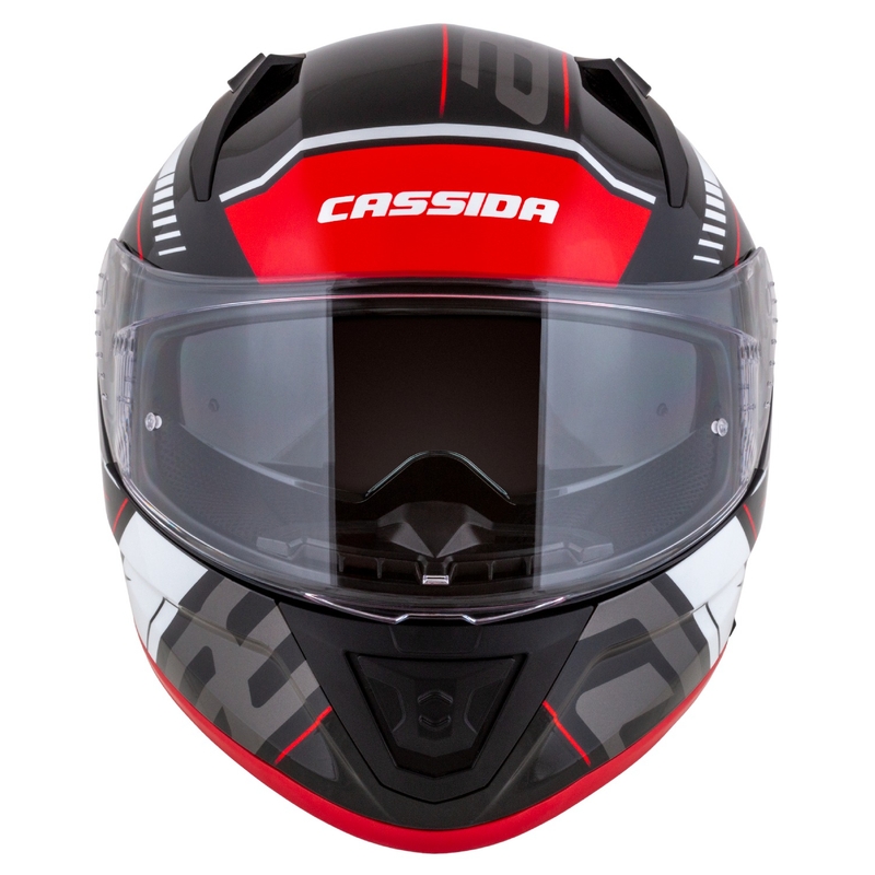 Motoristična čelada Cassida Aero Drome integral črno-rdeče-belo-siva