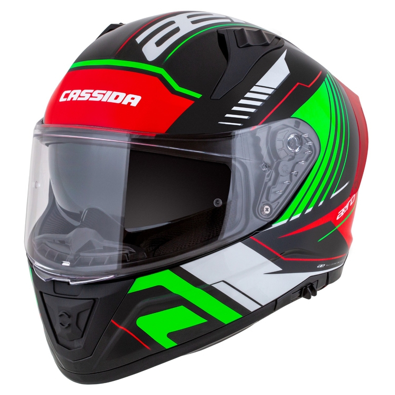 Motoristična čelada Cassida Aero Drome integral črno-rdeča-zeleno-bela