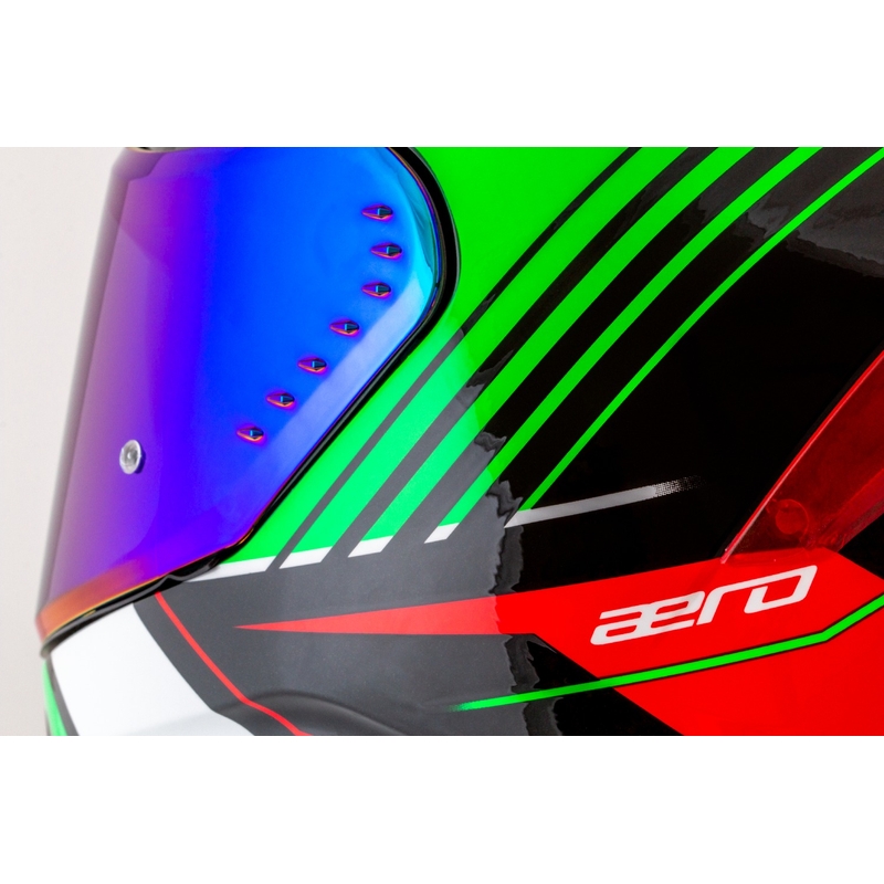 Motoristična čelada Cassida Aero Drome integral črno-rdeča-zeleno-bela