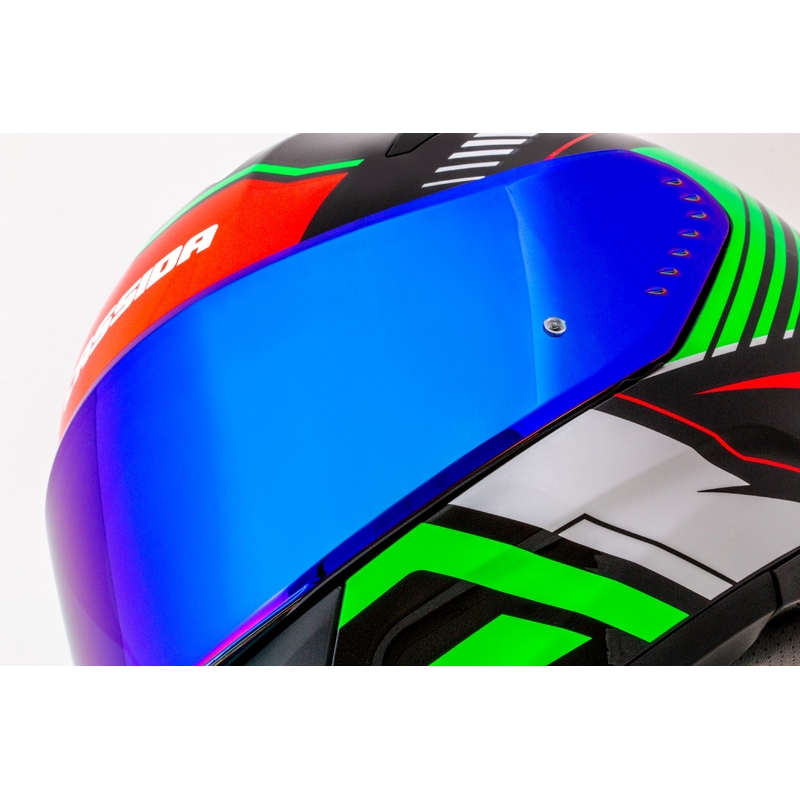 Motoristična čelada Cassida Aero Drome integral črno-rdeča-zeleno-bela