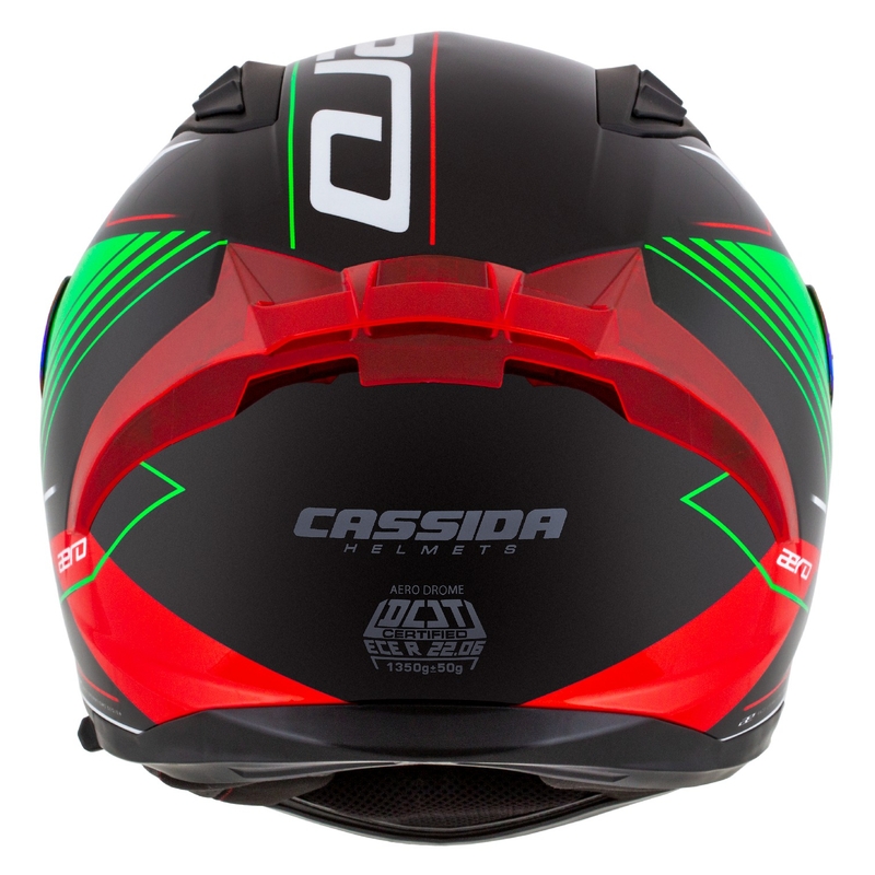 Motoristična čelada Cassida Aero Drome integral črno-rdeča-zeleno-bela