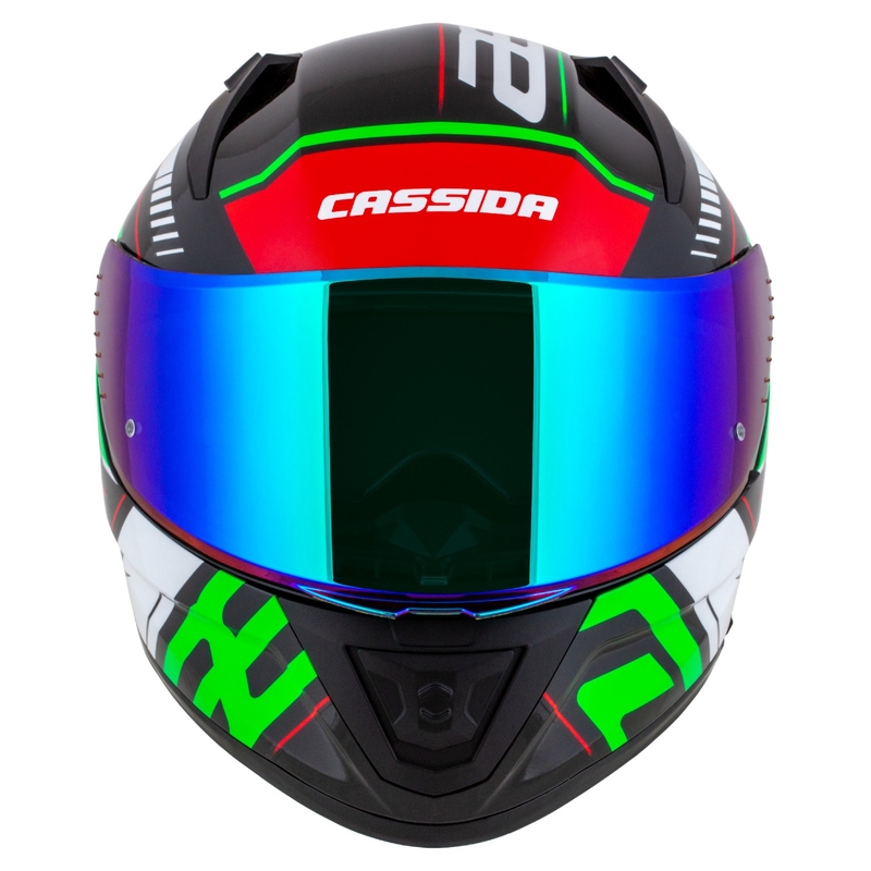 Motoristična čelada Cassida Aero Drome integral črno-rdeča-zeleno-bela