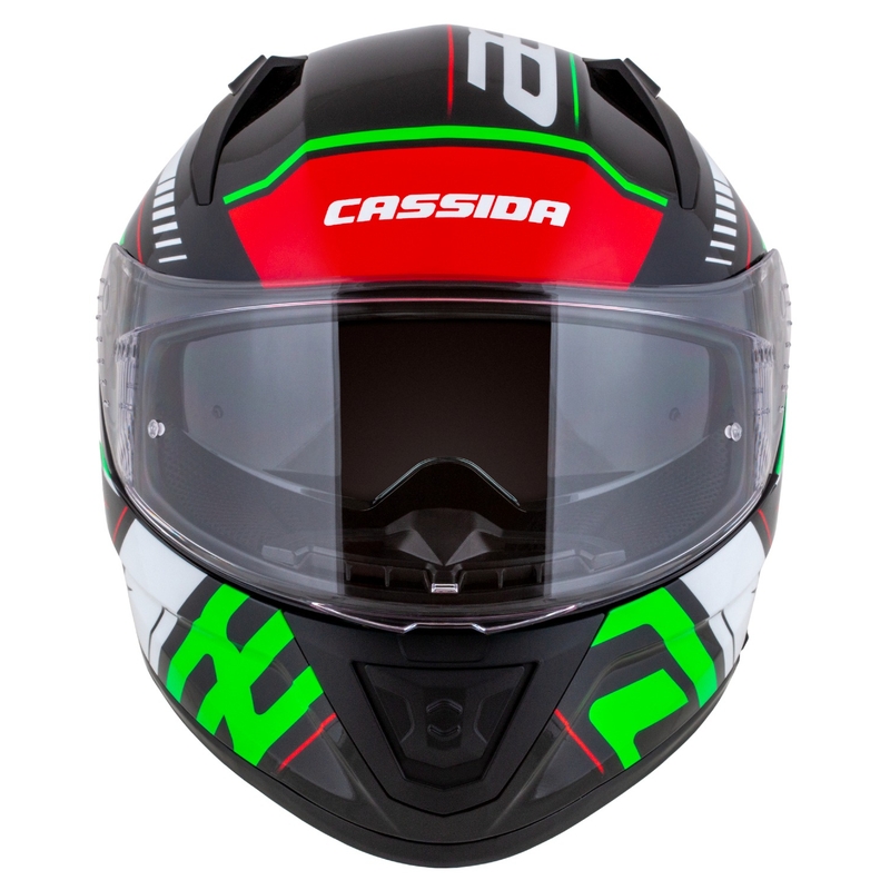 Motoristična čelada Cassida Aero Drome integral črno-rdeča-zeleno-bela