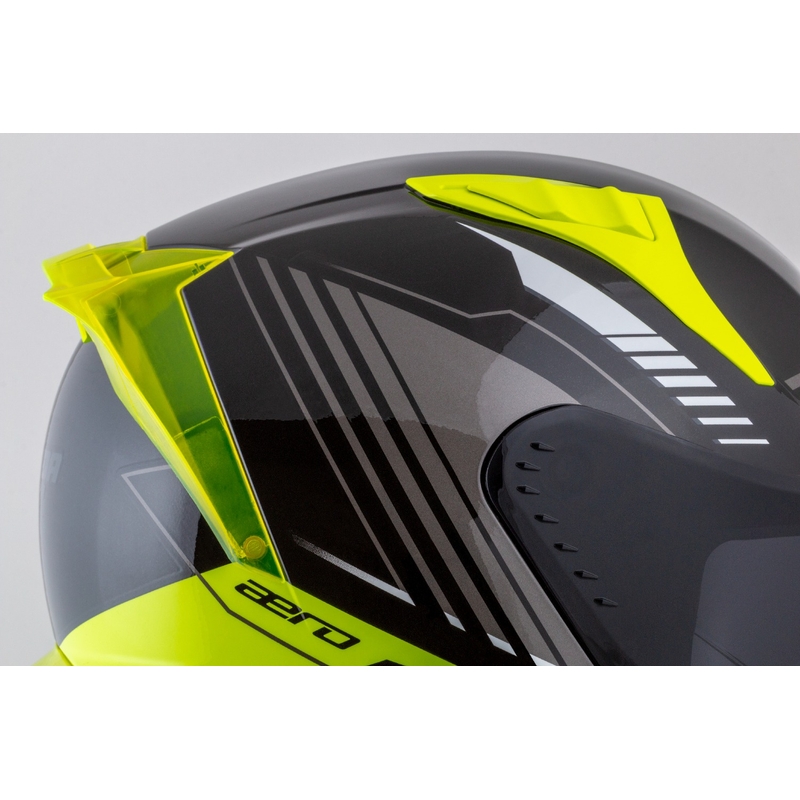 Cassida Aero Drome integralna motoristična čelada črno-fluo rumeno-belo-siva