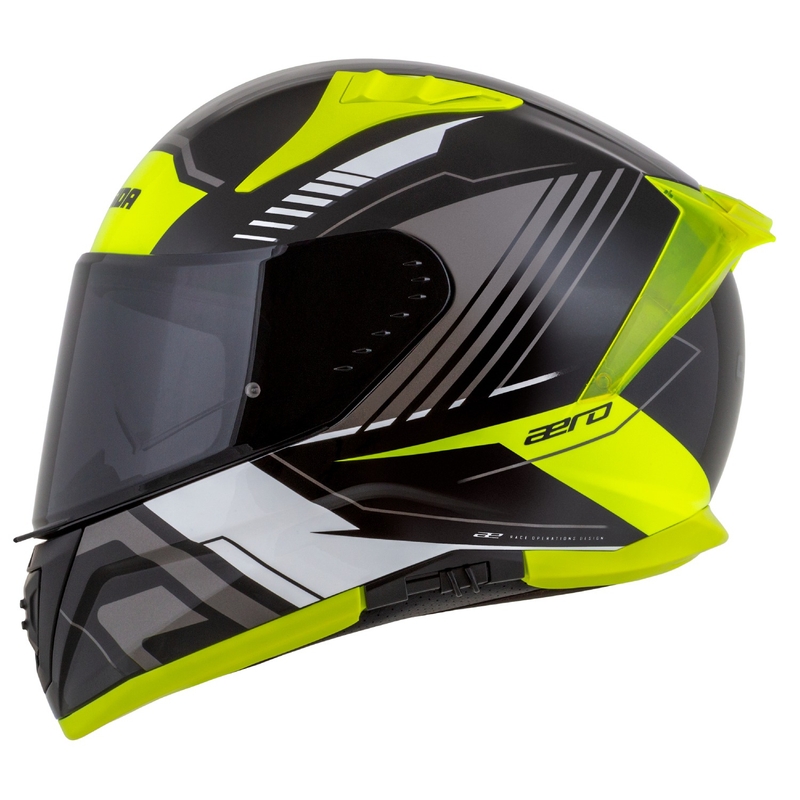 Cassida Aero Drome integralna motoristična čelada črno-fluo rumeno-belo-siva
