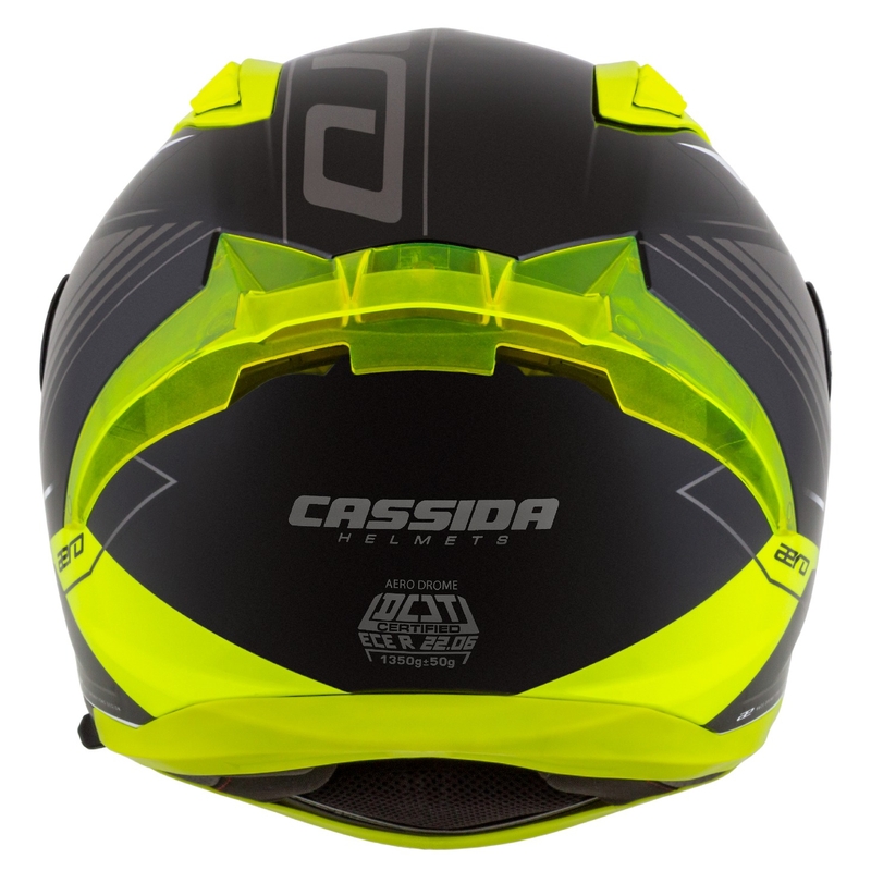 Cassida Aero Drome integralna motoristična čelada črno-fluo rumeno-belo-siva