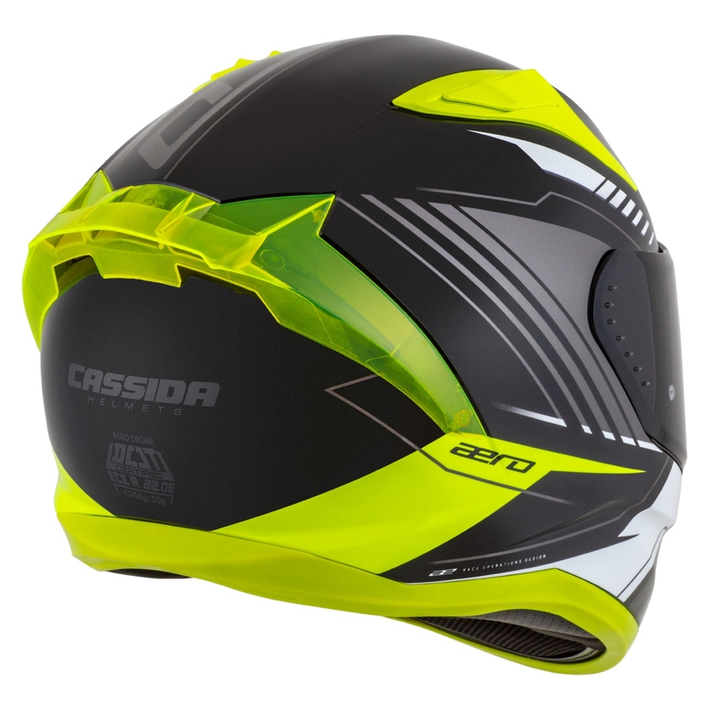 Cassida Aero Drome integralna motoristična čelada črno-fluo rumeno-belo-siva