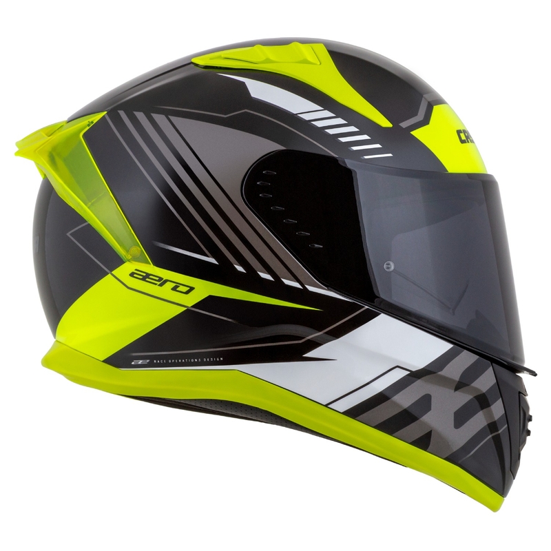 Cassida Aero Drome integralna motoristična čelada črno-fluo rumeno-belo-siva