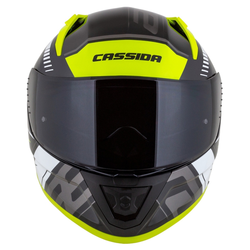 Cassida Aero Drome integralna motoristična čelada črno-fluo rumeno-belo-siva