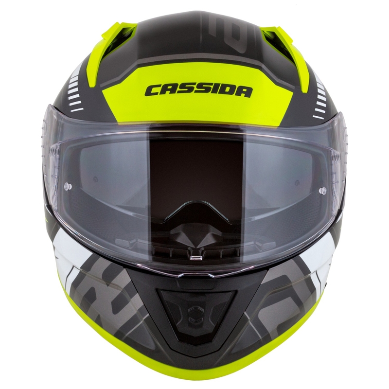 Cassida Aero Drome integralna motoristična čelada črno-fluo rumeno-belo-siva