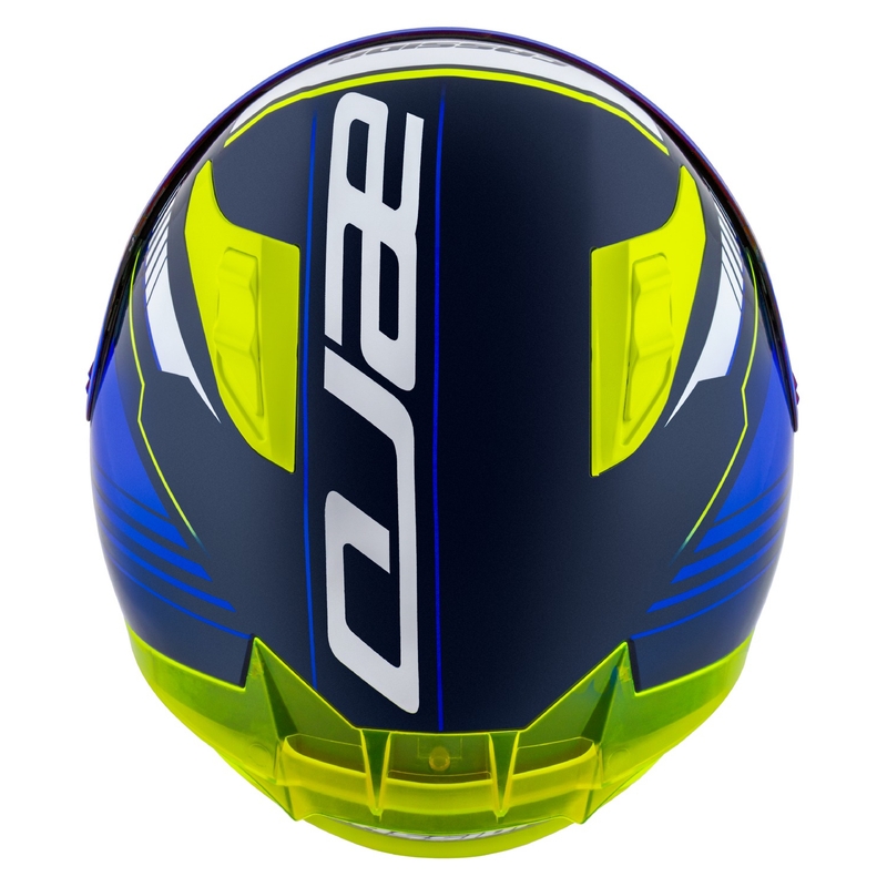 Integralna motoristična čelada Cassida Aero Drome modro-fluo rumeno-svetlo modro-bela