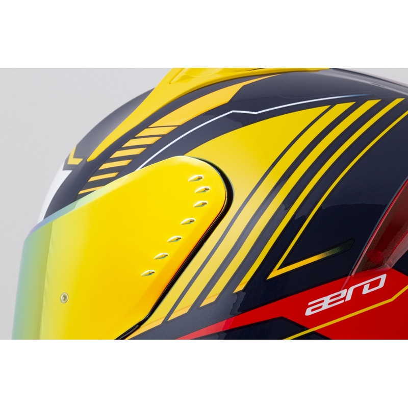 Motoristična čelada Cassida Aero Drome Integral Blue-Fluo Yellow-Orange-Red-Light Blue-White
