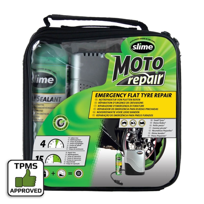 Komplet Slime Moto za popravilo preluknjanih delov motociklov in skuterjev