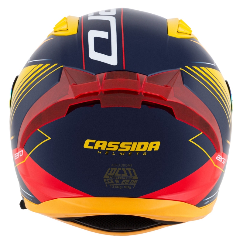 Motoristična čelada Cassida Aero Drome Integral Blue-Fluo Yellow-Orange-Red-Light Blue-White