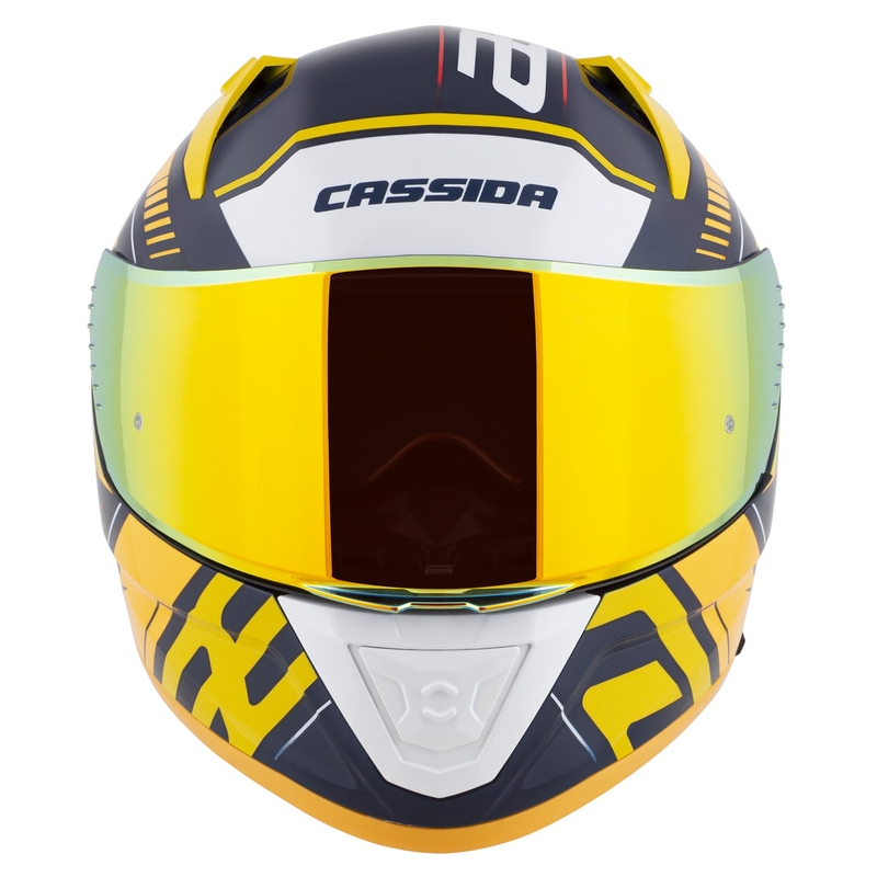 Motoristična čelada Cassida Aero Drome Integral Blue-Fluo Yellow-Orange-Red-Light Blue-White