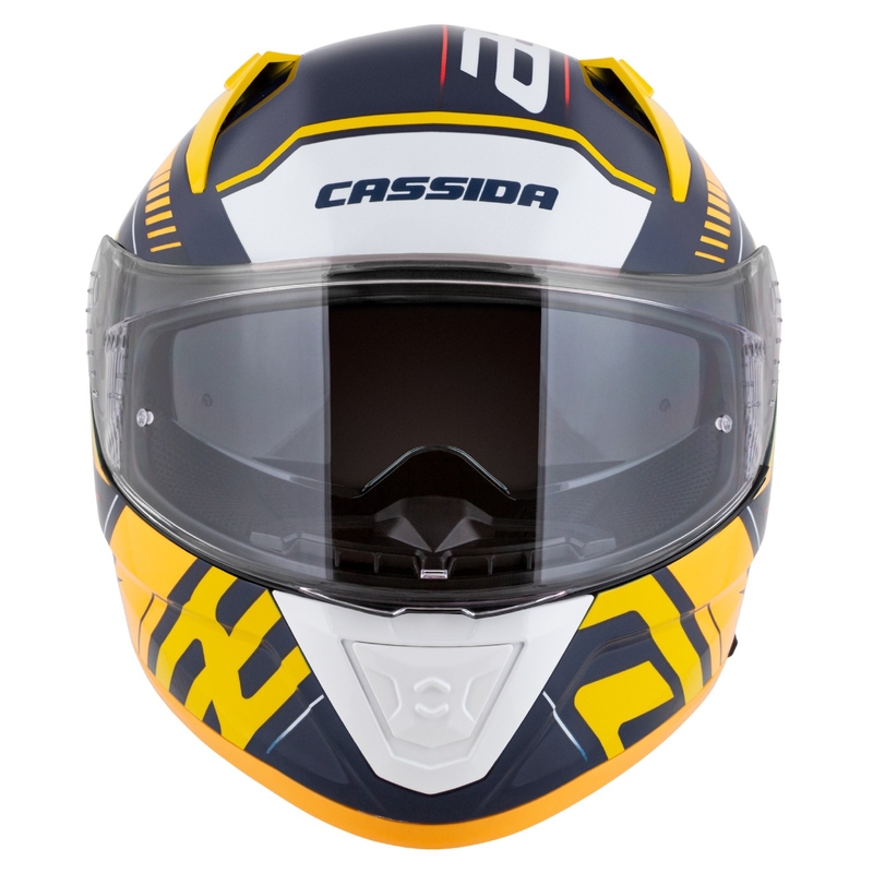 Motoristična čelada Cassida Aero Drome Integral Blue-Fluo Yellow-Orange-Red-Light Blue-White