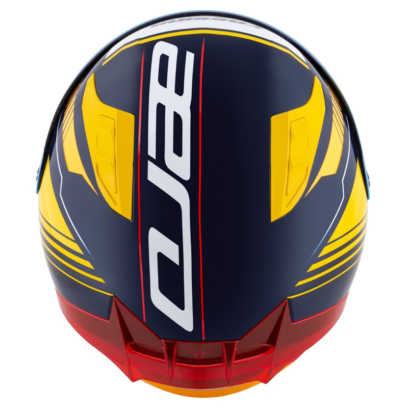 Motoristična čelada Cassida Aero Drome Integral Blue-Fluo Yellow-Orange-Red-Light Blue-White