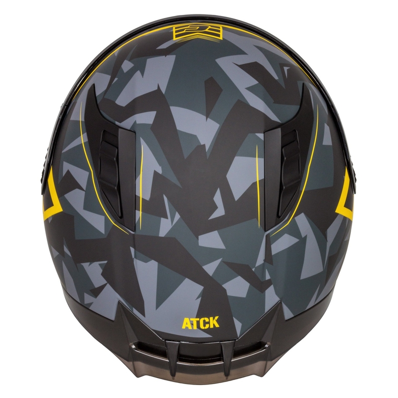Integralna motoristična čelada Cassida Aero camo sivo-črno-fluo rumena