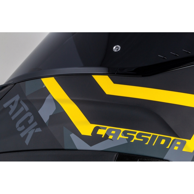 Integralna motoristična čelada Cassida Aero camo sivo-črno-fluo rumena
