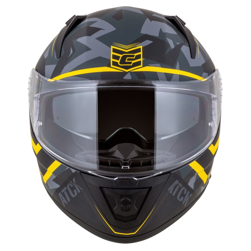 Integralna motoristična čelada Cassida Aero camo sivo-črno-fluo rumena