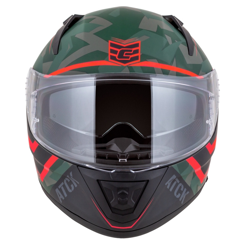 Integralna motoristična čelada Cassida Aero ATCK camo zelena-črna-siva-oranžna