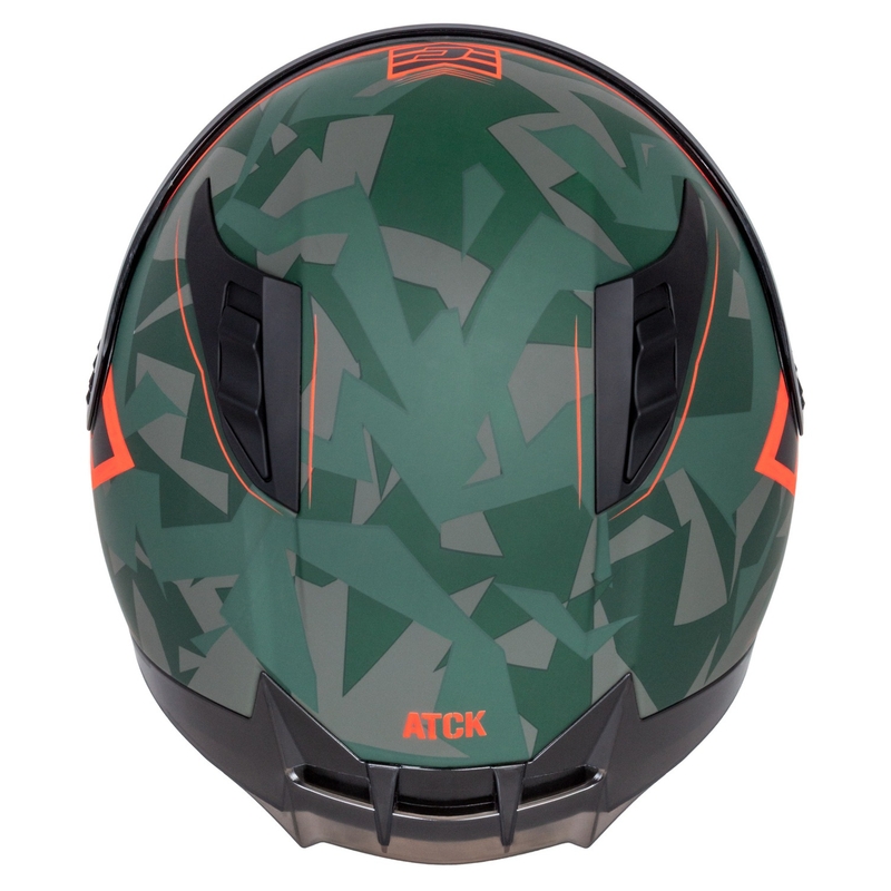 Integralna motoristična čelada Cassida Aero ATCK camo zelena-črna-siva-oranžna