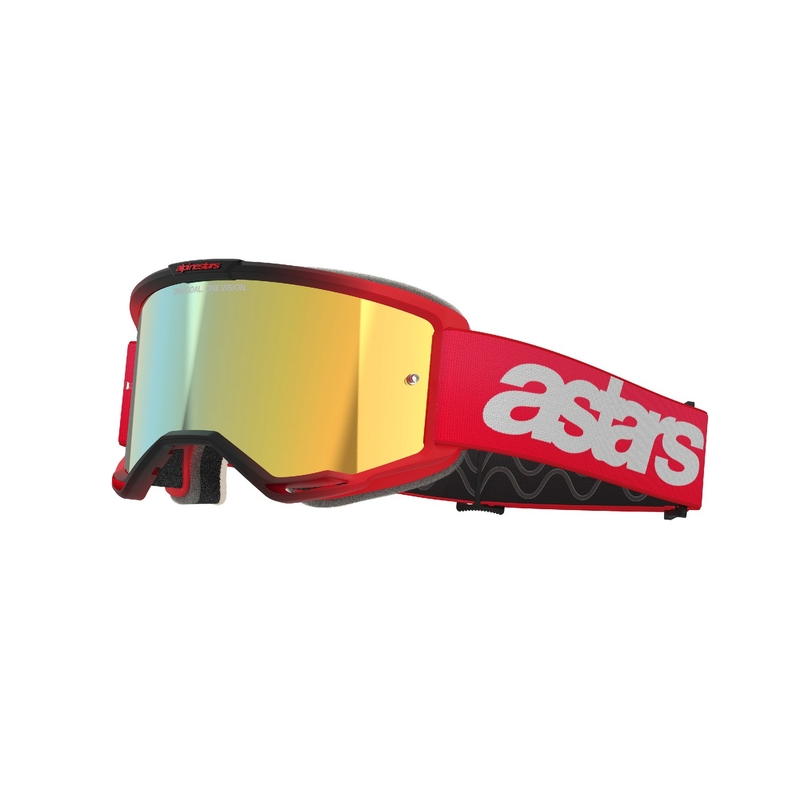 Motokros očala Alpinestars Vision 5 Blaze Red z zrcalnim zlatim pleksi steklom