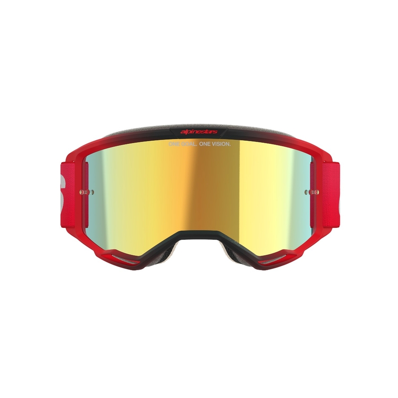 Motokros očala Alpinestars Vision 5 Blaze Red z zrcalnim zlatim pleksi steklom