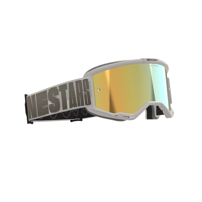 Motokros očala Alpinestars Vision 5 Hollow sand z zrcalnim zlatim pleksi steklom