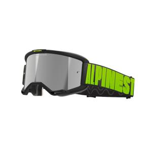 Motokros očala Alpinestars Vision 5 Hollow sivo-fluo rumena z zrcalno srebrnim pleksi steklom