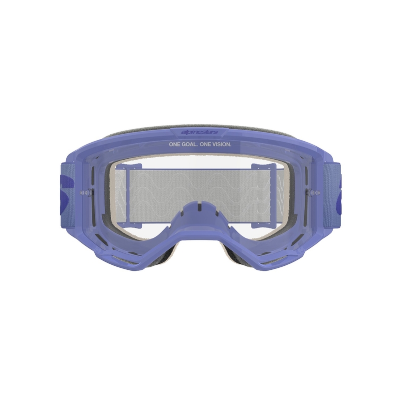 Motokros očala Alpinestars Vision 5 Wordmark vijolična s prozornim pleksi steklom