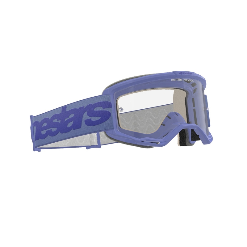 Motokros očala Alpinestars Vision 5 Wordmark vijolična s prozornim pleksi steklom