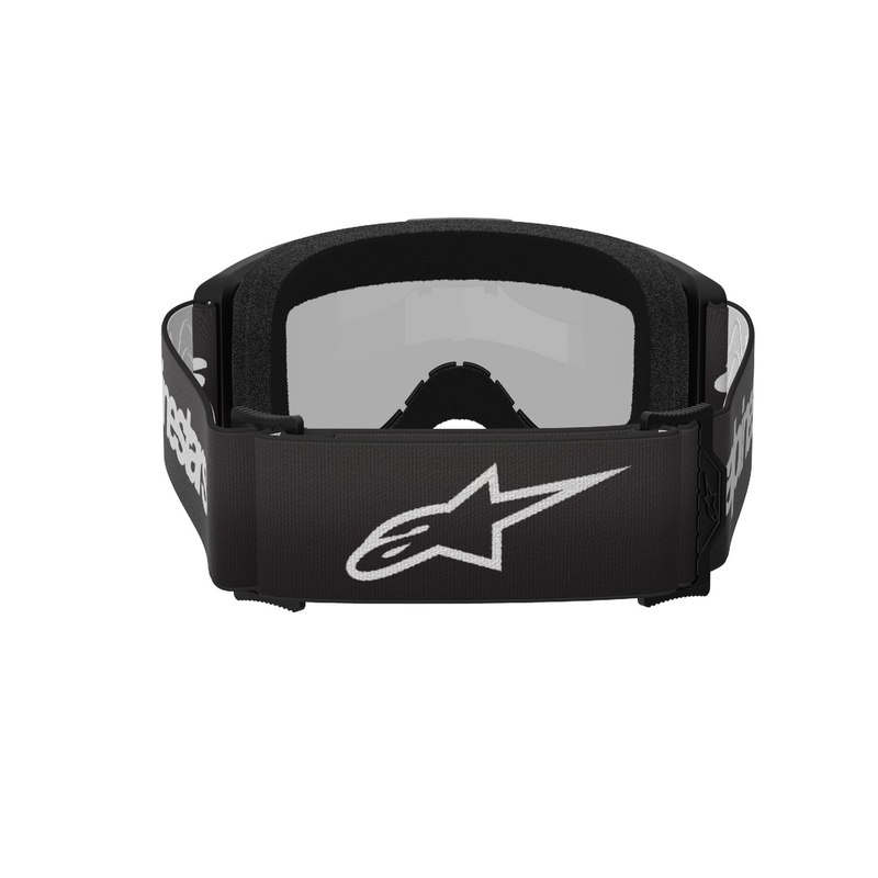 Motokros očala Alpinestars Vision 3 Wordmark, črna z zrcalnim srebrnim pleksi steklom
