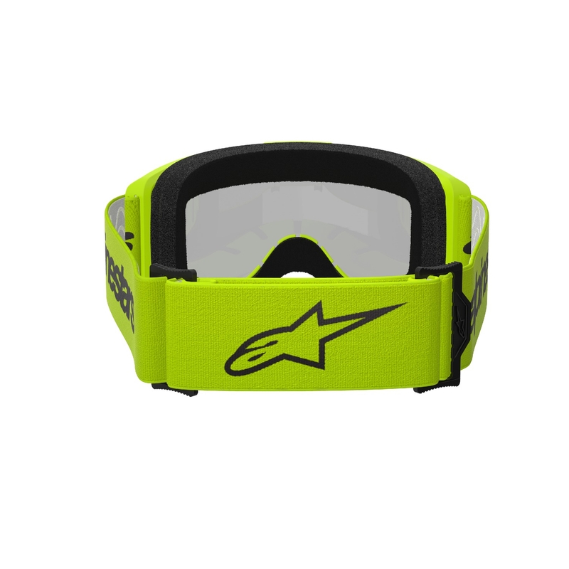 Motokros očala Alpinestars Vision 3 Wordmark fluo rumena z odsevnim srebrnim pleksi steklom