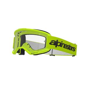 Motokros očala Alpinestars Vision 3 Wordmark fluo rumena s prozornim pleksi steklom