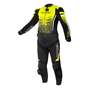 Motoristična obleka RSA GT2 črno-bela-fluo rumena akcija - II. kakovosti razprodaja