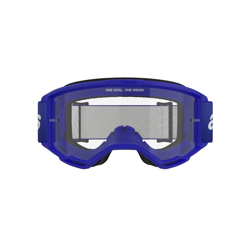 Alpinestars Vision 3 Wordmark modra motokros očala s prozornim pleksi steklom