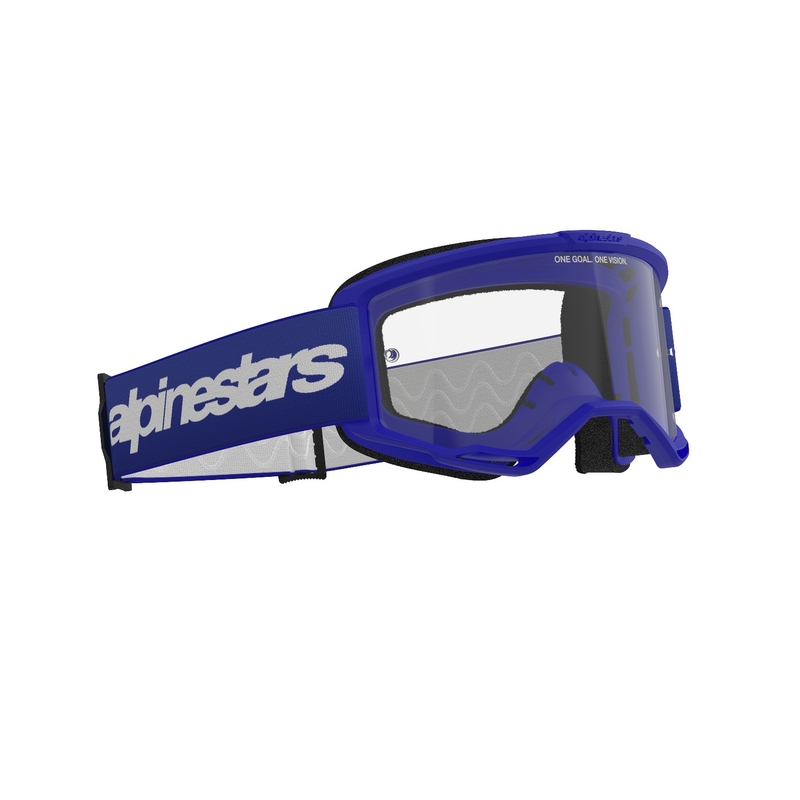Alpinestars Vision 3 Wordmark modra motokros očala s prozornim pleksi steklom