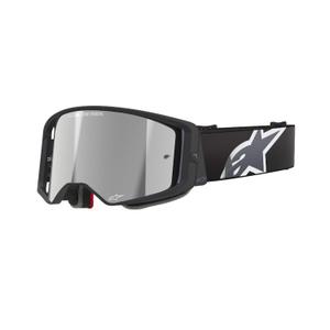 Črno-siva očala za motokros Alpinestars Supertech Corp s srebrno lečo