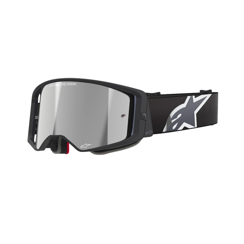 Črno-siva očala za motokros Alpinestars Supertech Corp s srebrno lečo