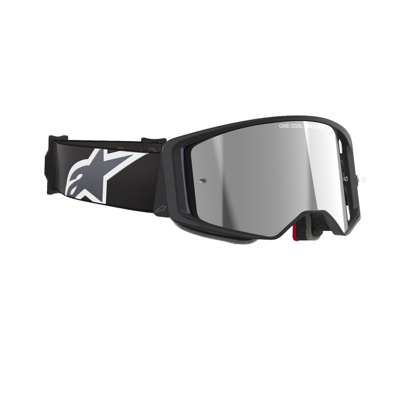 Črno-siva očala za motokros Alpinestars Supertech Corp s srebrno lečo